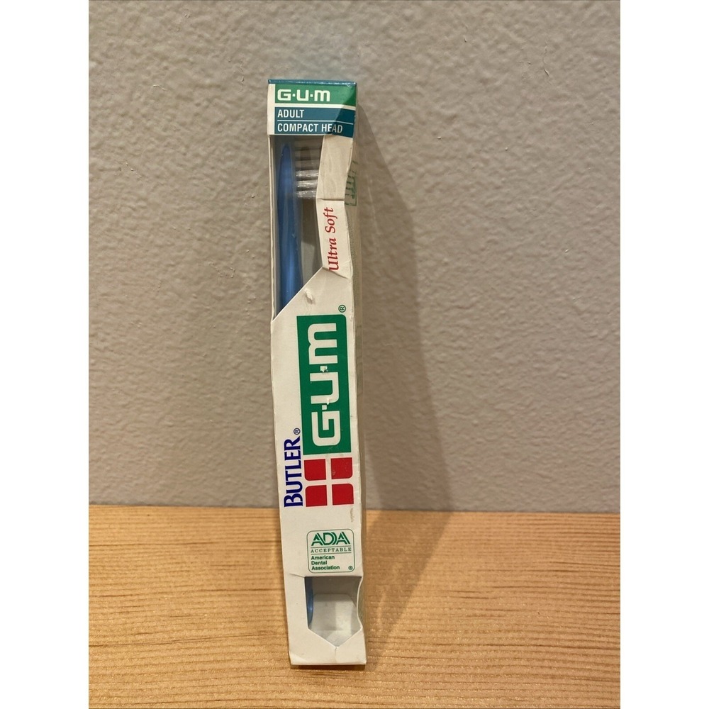 VTG Gum Butler Adult Compact Head Ultra Soft Bristle Toothbrush 449 Blue NOS